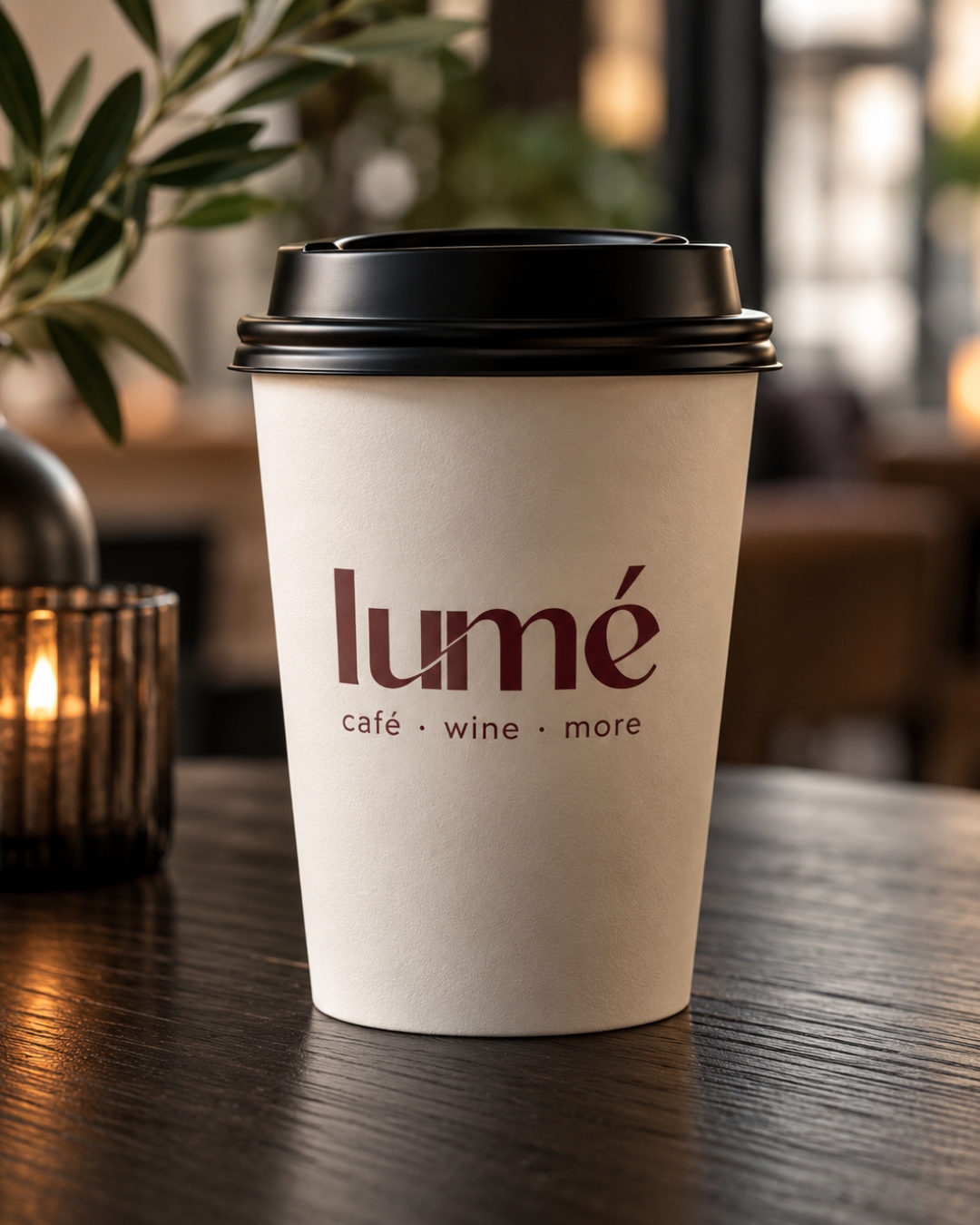 Coffee-to-go-Becher mit lumé Logo