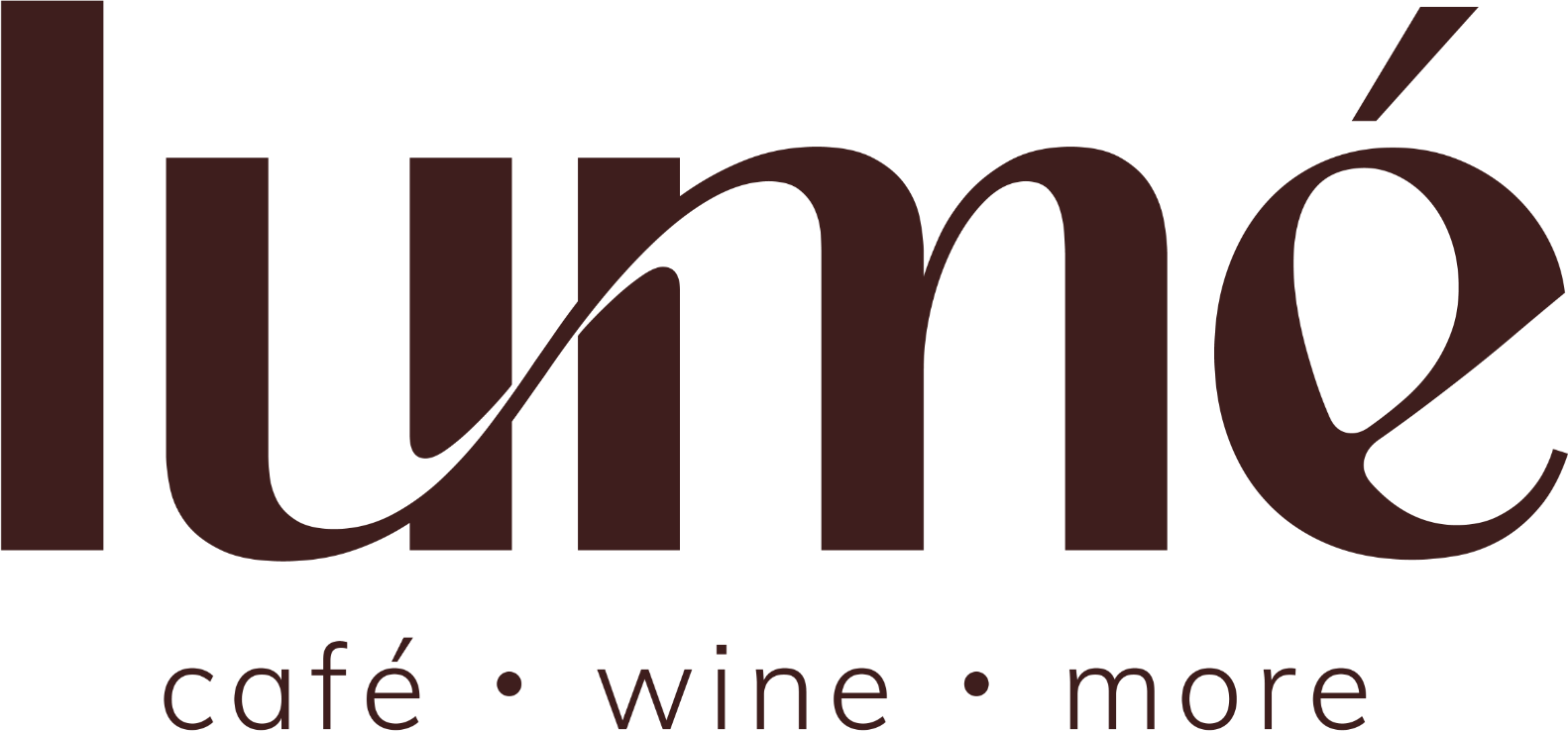 lumé Logo in Burgundy auf hellem Untergrund
