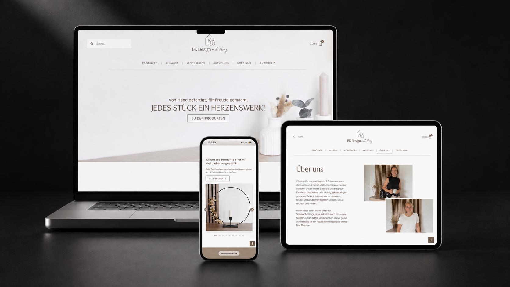BK Design mit Herz – Online-Shop · Webdesign