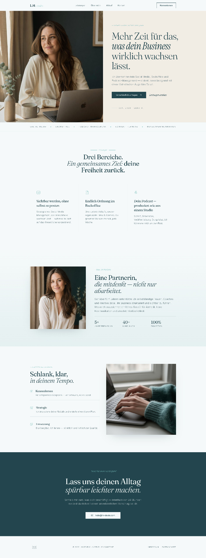 Website-Beispiel: LM Studio, Virtuelle Assistenz