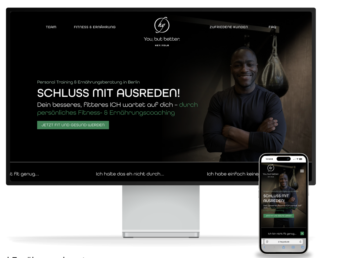 heyyola Personal Training – Webdesign · Website Branding